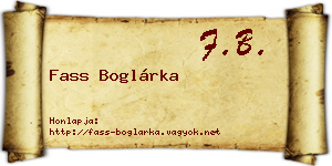 Fass Boglárka névjegykártya