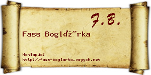 Fass Boglárka névjegykártya